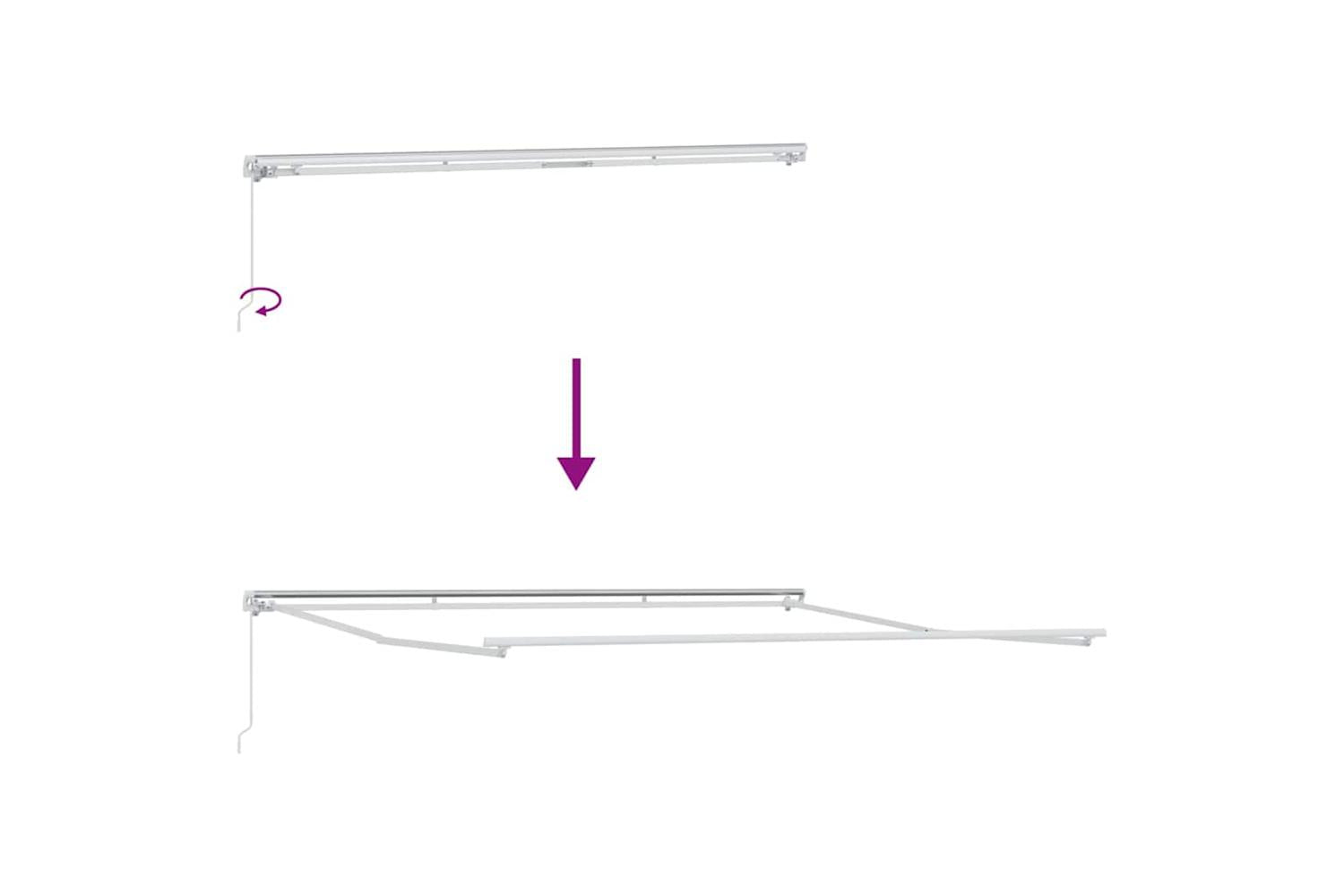 Vidaxl Awning Manual White 4 X 35 M Metal-9