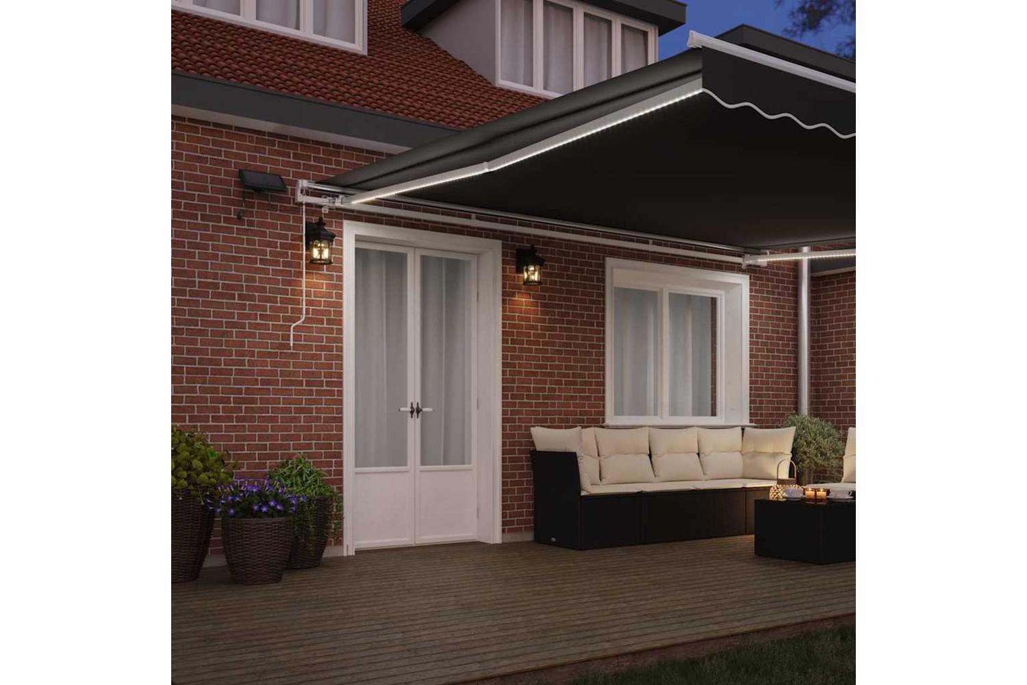 Vidaxl Awning With Manual White 4 X 35 M Metal-3