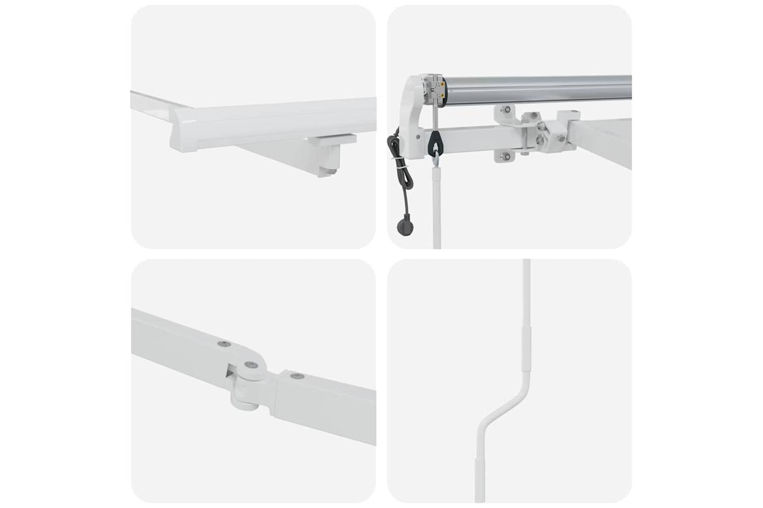 Vidaxl Awning Manual White 3 X 25 M Metal-7