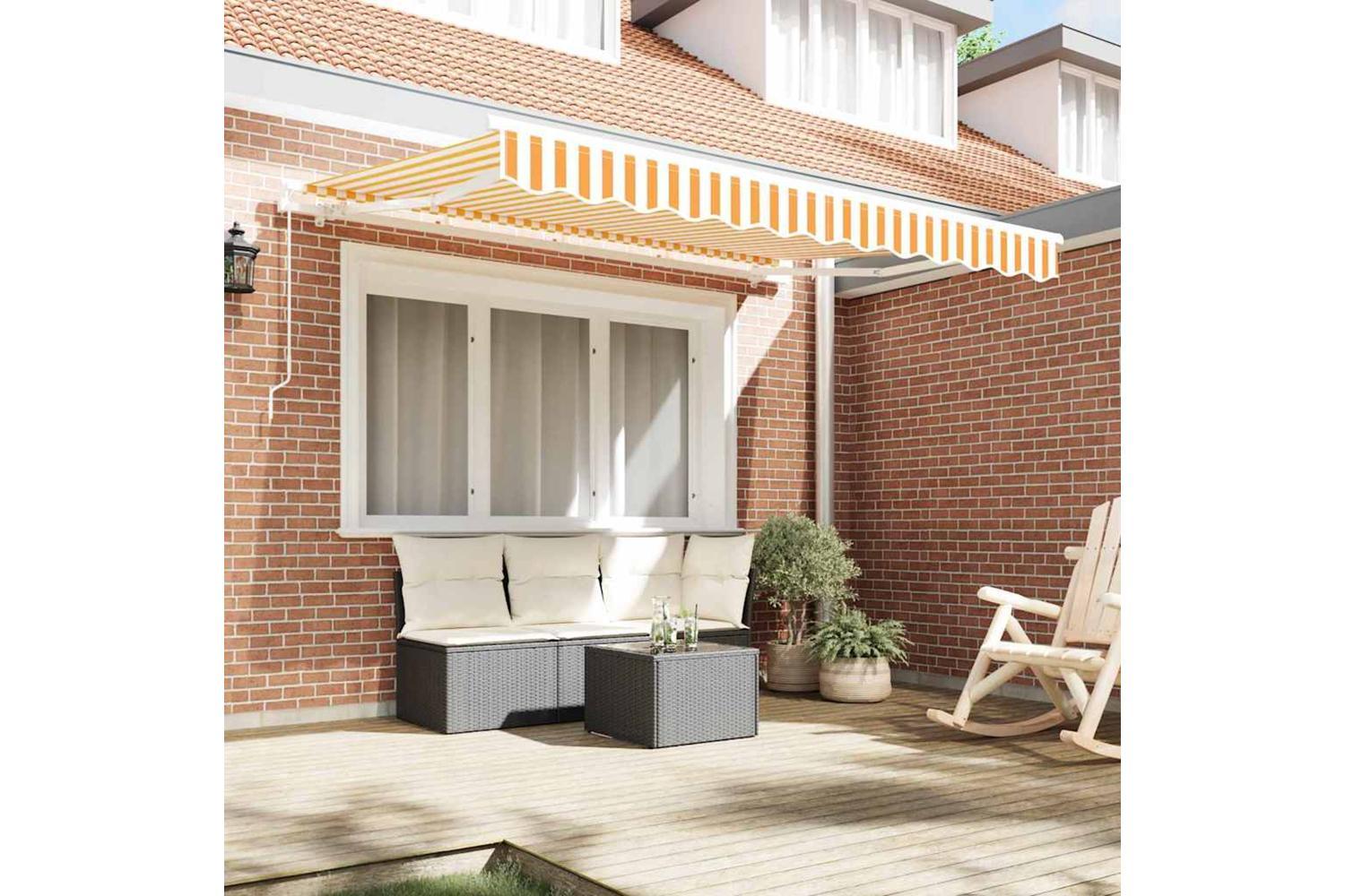 Vidaxl Retractable Awning Yellow And White 250 X 200 Cm-3