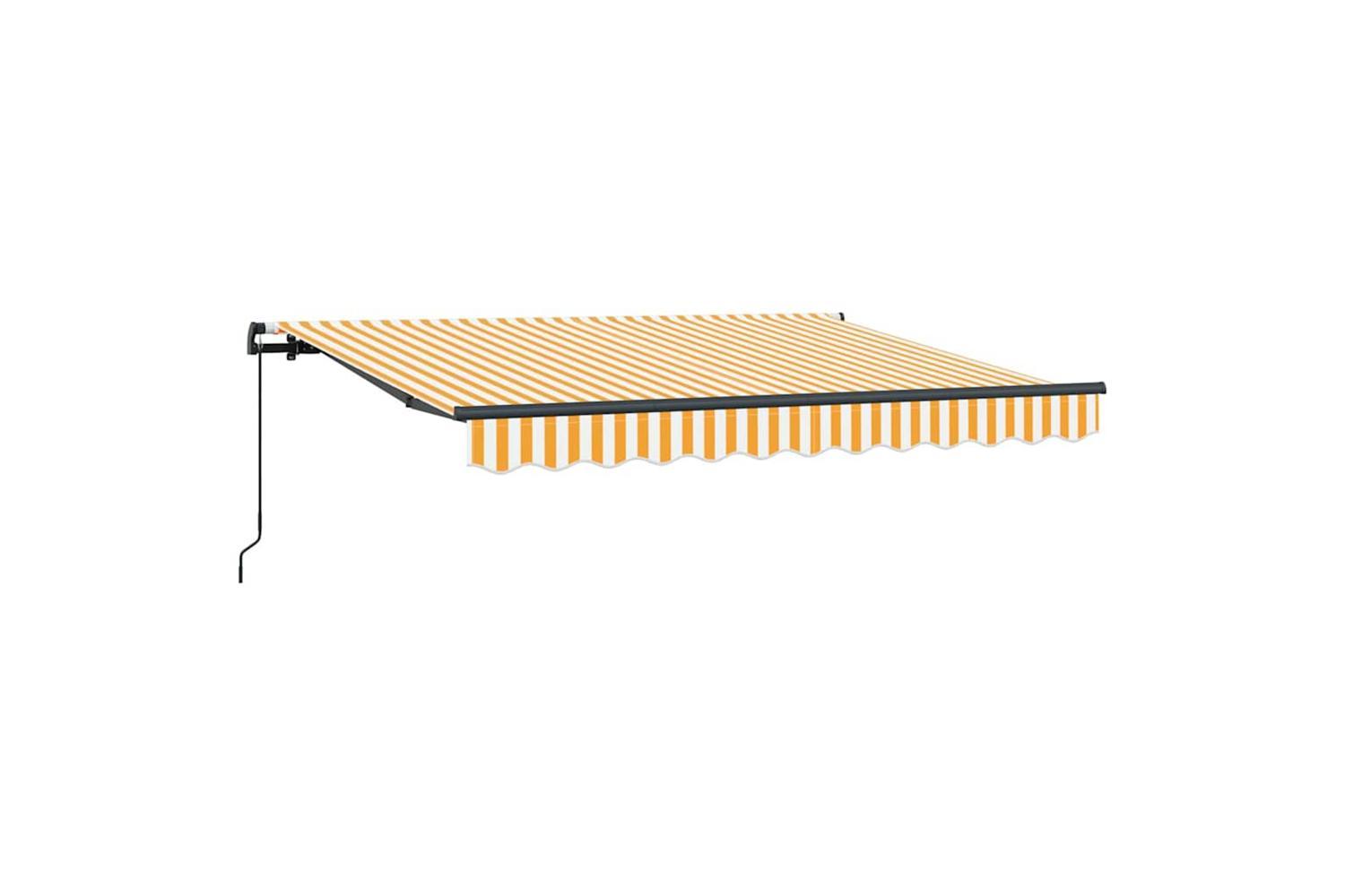 Vidaxl Retractable Awning Yellow And White 250 X 200 Cm-2