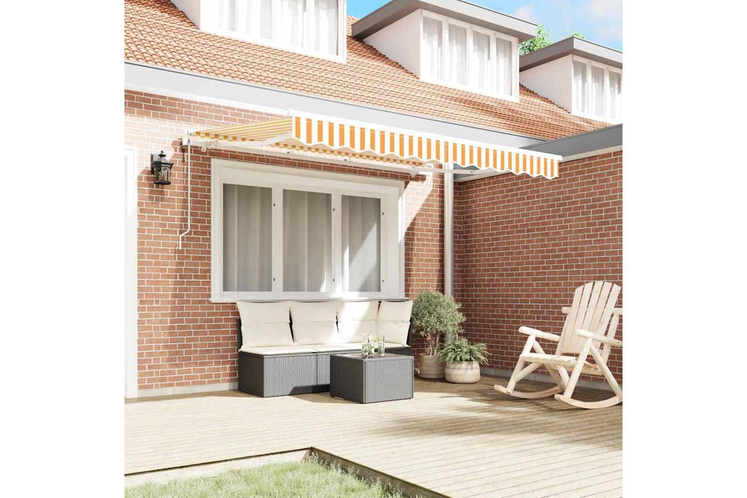 Vidaxl Retractable Awning Yellow And White 250 X 200 Cm-3