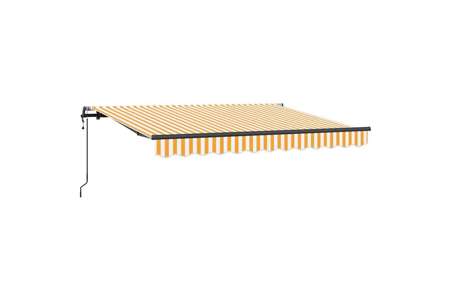 Vidaxl Retractable Awning Yellow And White 250 X 200 Cm-2
