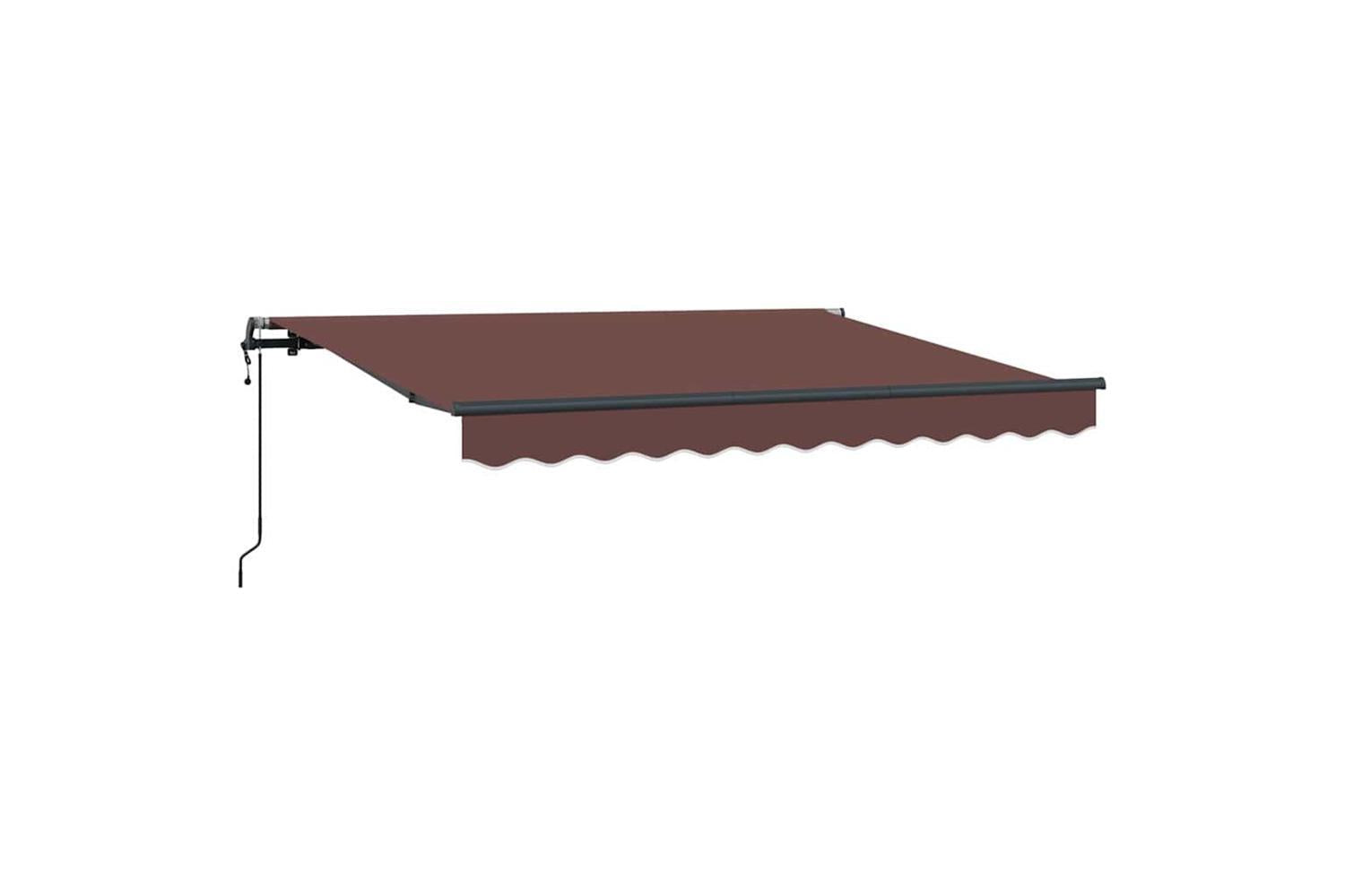 Vidaxl Retractable Awning Brown 250 X 200 Cm Polyester And Aluminium-2