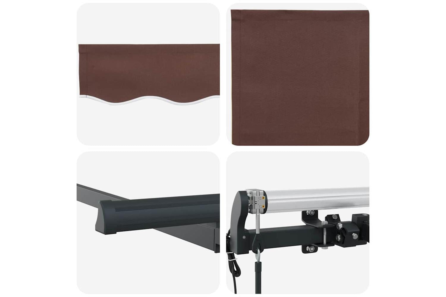 Vidaxl Retractable Awning Brown 250 X 200 Cm Polyester And Aluminium-8
