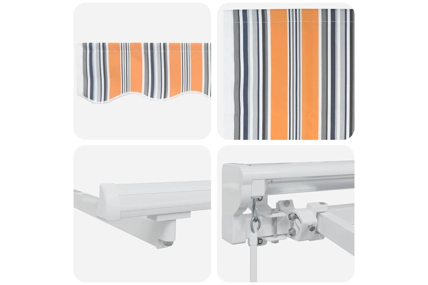 Vidaxl Retractable Awning Manual Multicolour Stripe 250x200 Cm Fabric-8