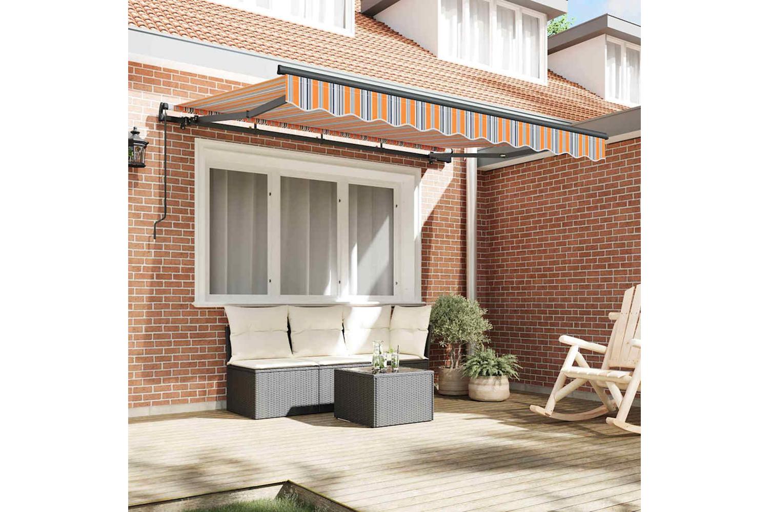 Vidaxl Retractable Awning Manual Multicolour Stripe 250 X 200 Cm-3