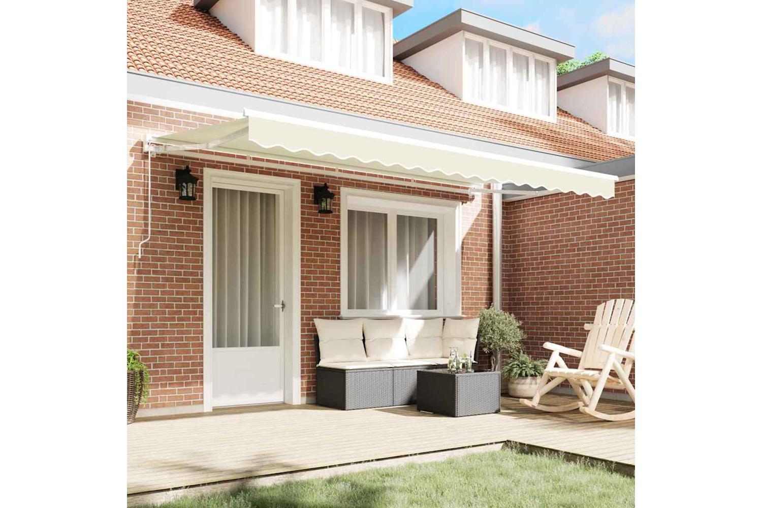 Vidaxl Retractable Awning Manual Cream 350x200 Cm Fabric-3