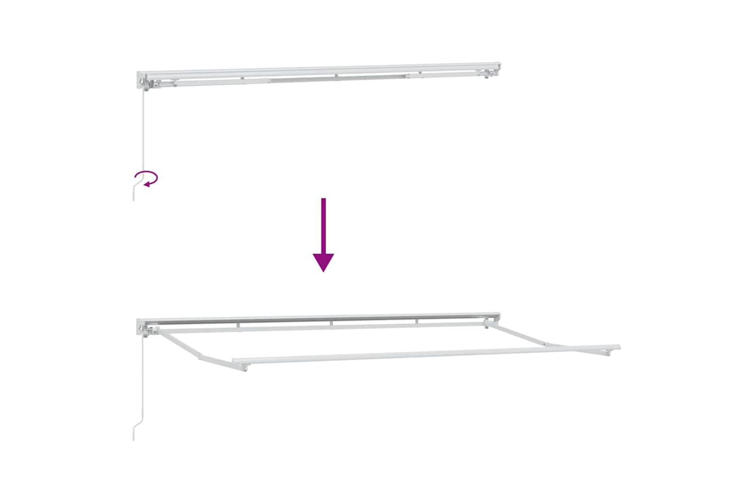 Vidaxl Retractable Awning Manual Cream 350x200 Cm Fabric-9