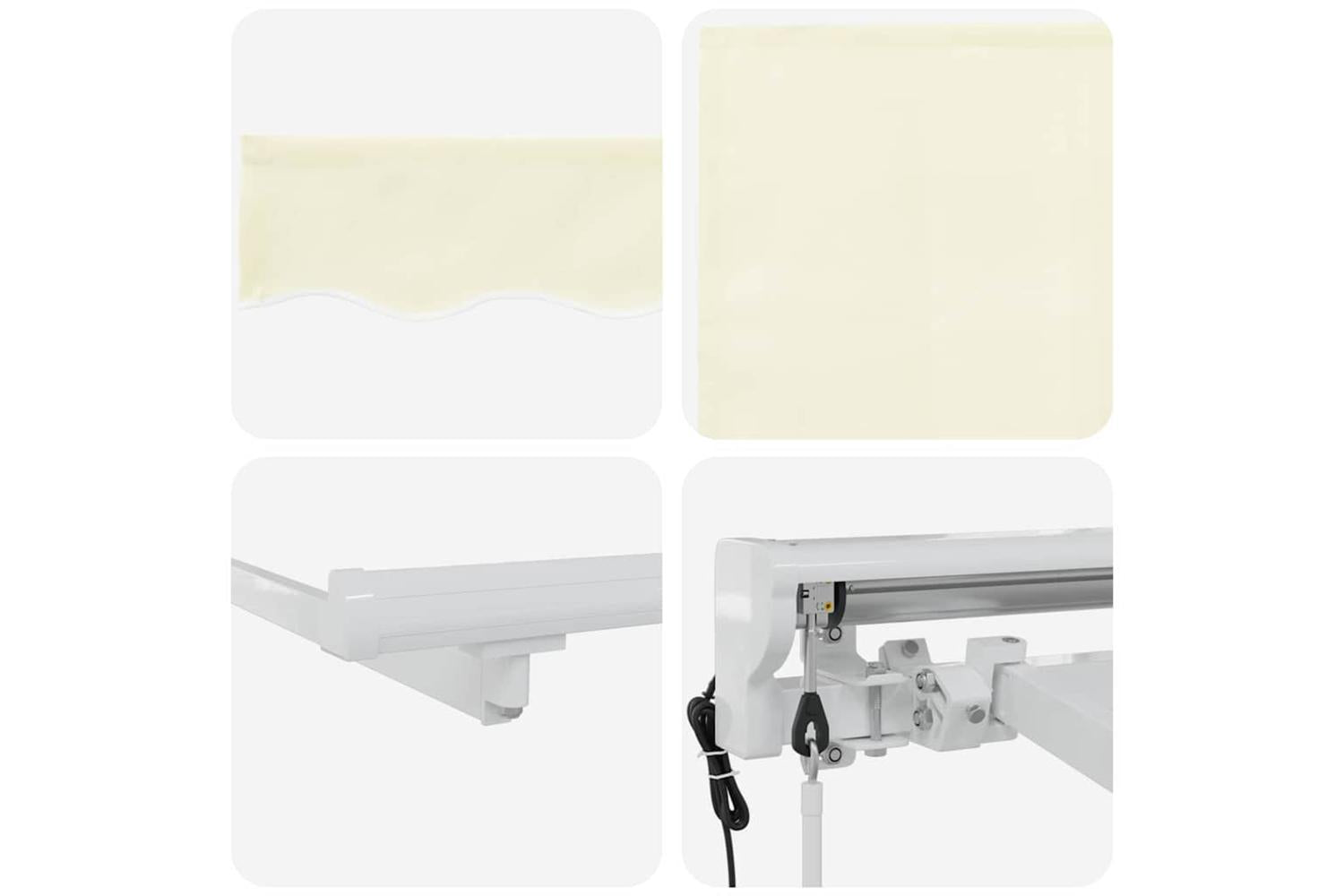 Vidaxl Retractable Awning Cream 350x200 Cm Fabric-8