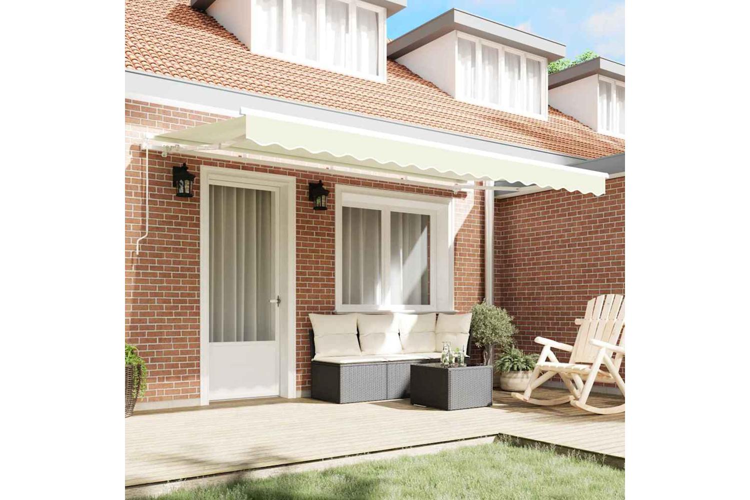Vidaxl Retractable Awning Cream 350 X 200 Cm Polyester And Aluminium-3