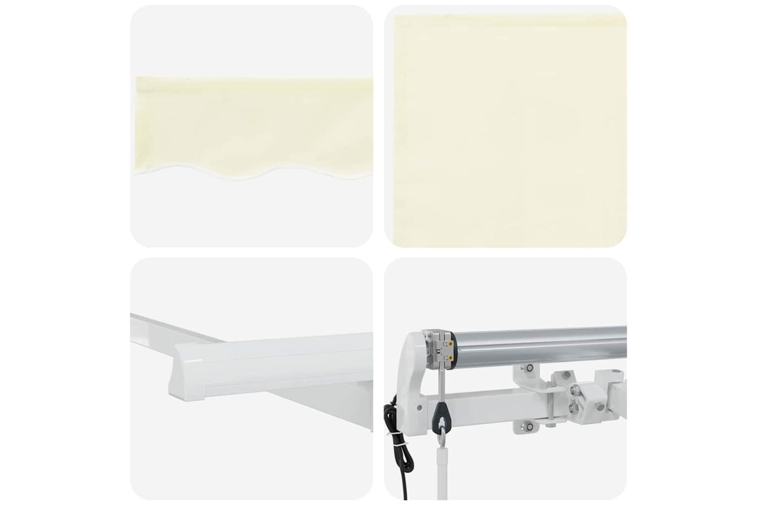 Vidaxl Retractable Awning Cream 350 X 200 Cm Polyester And Aluminium-8