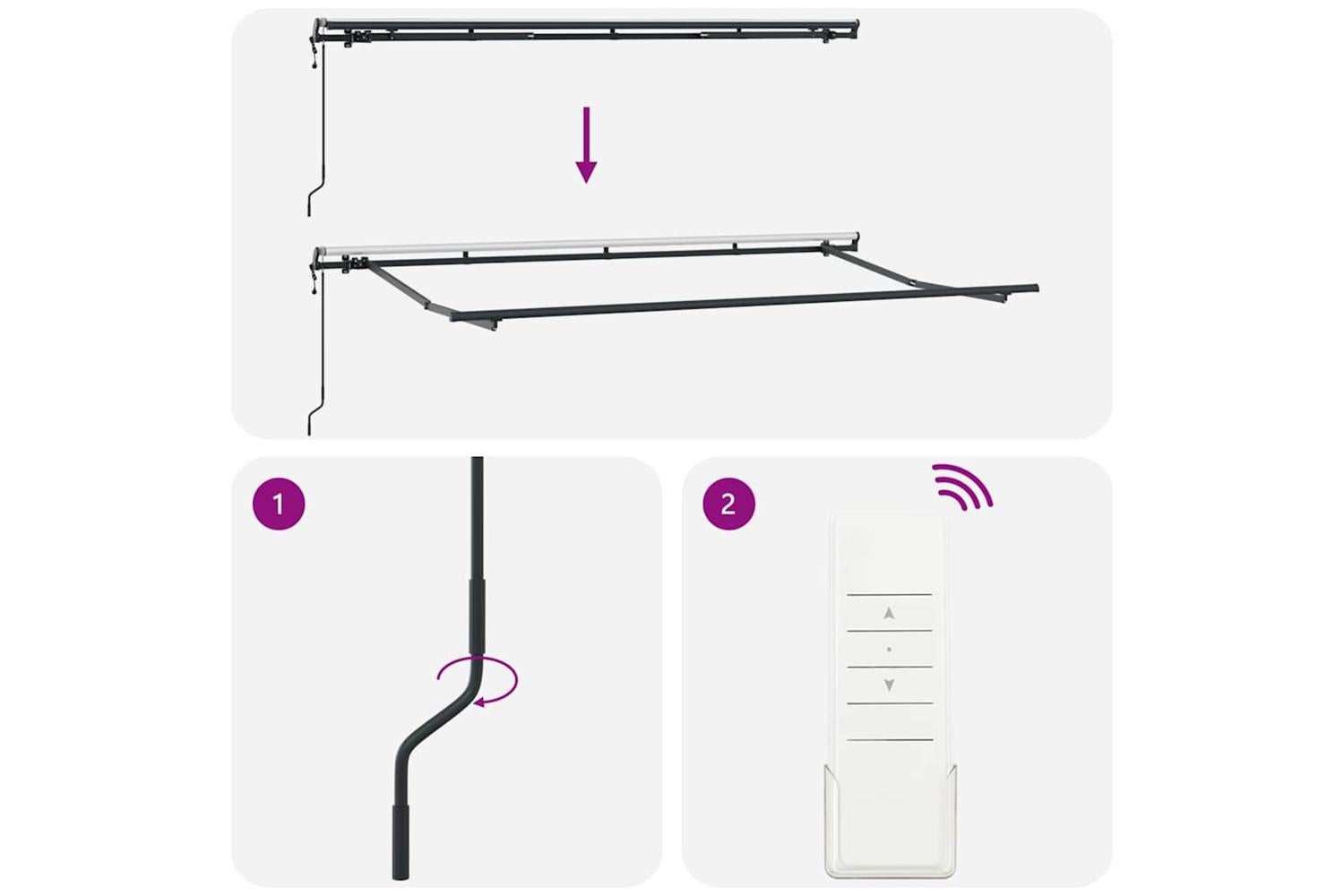 Vidaxl Retractable Awning Multicolour 350 X 200 Cm-9