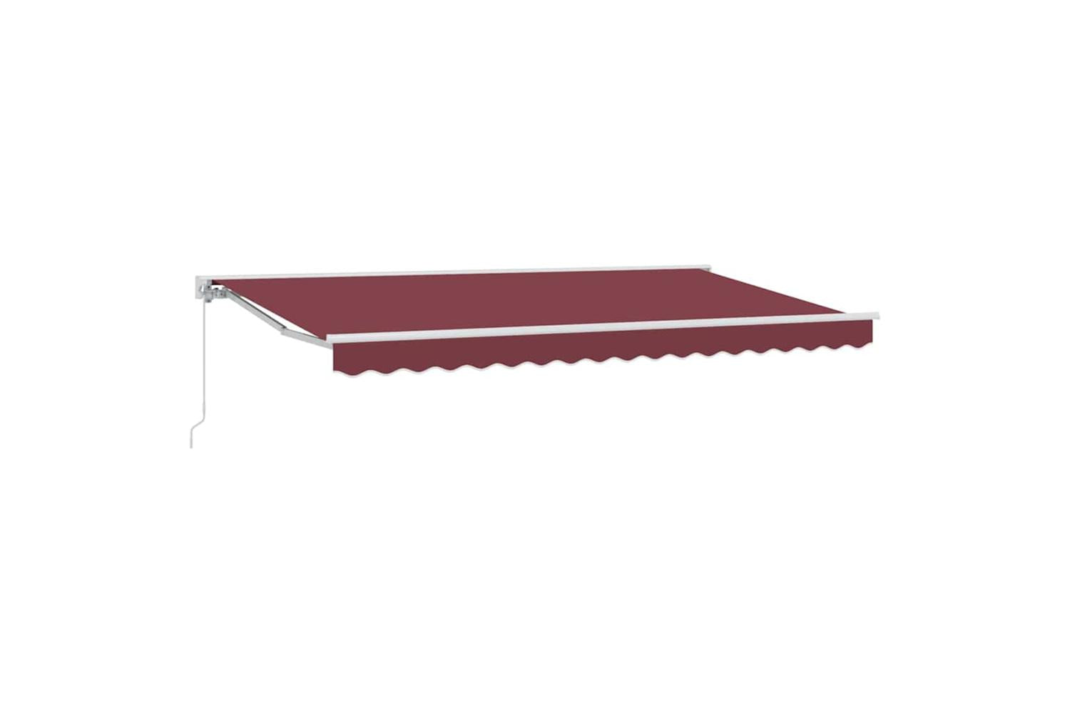 Vidaxl Retractable Awning Manual Burgundy 350x200 Cm Fabric