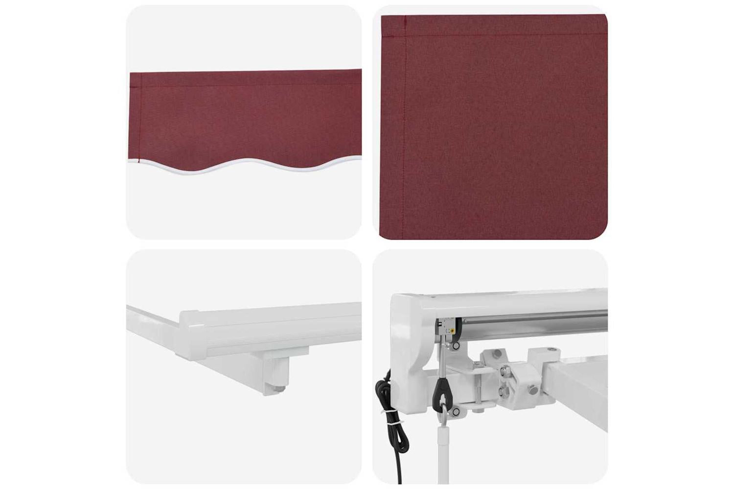 Vidaxl Retractable Awning Burgundy 350x200 Cm Fabric-8