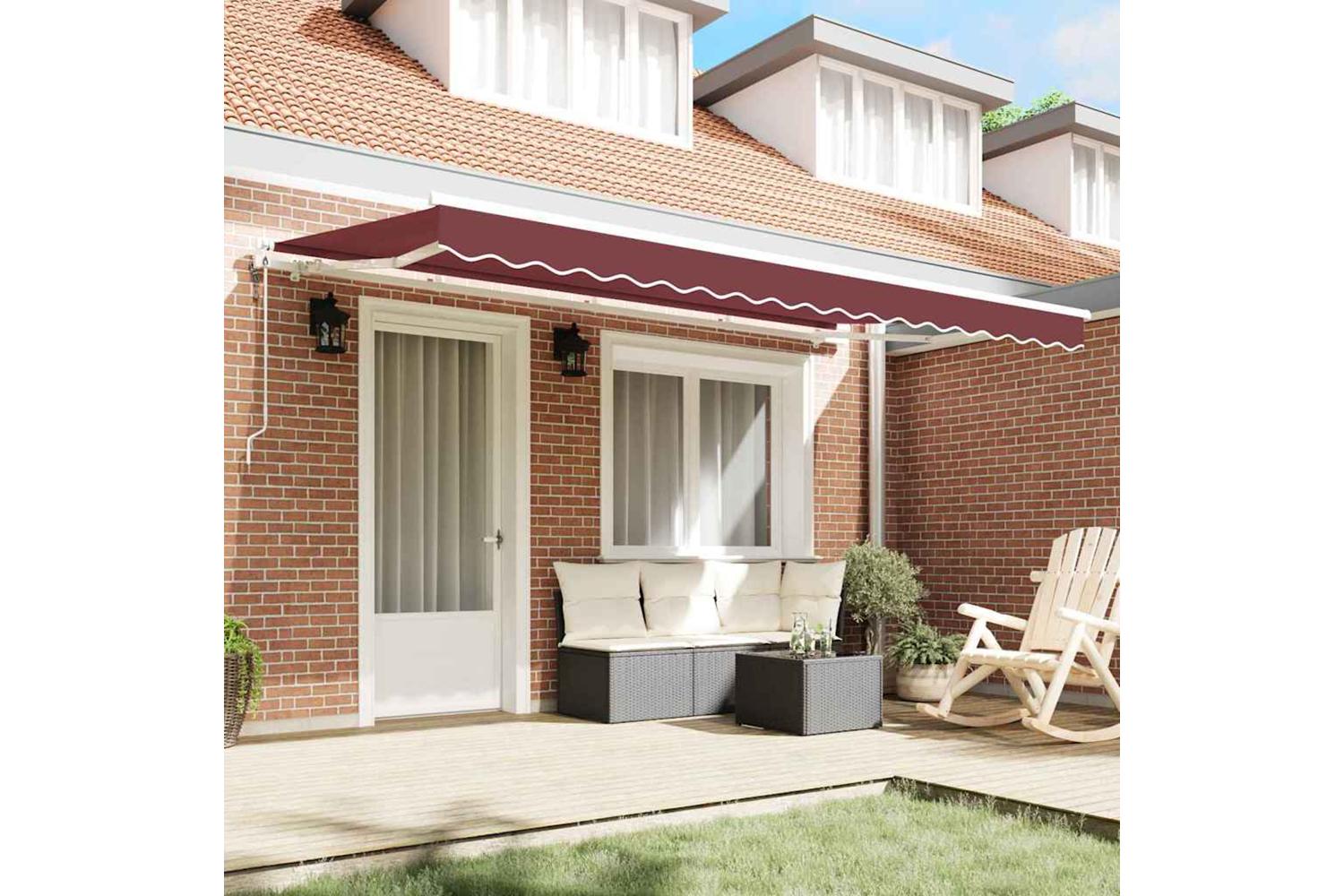 Vidaxl Retractable Awning Burgundy 350 X 200 Cm-3
