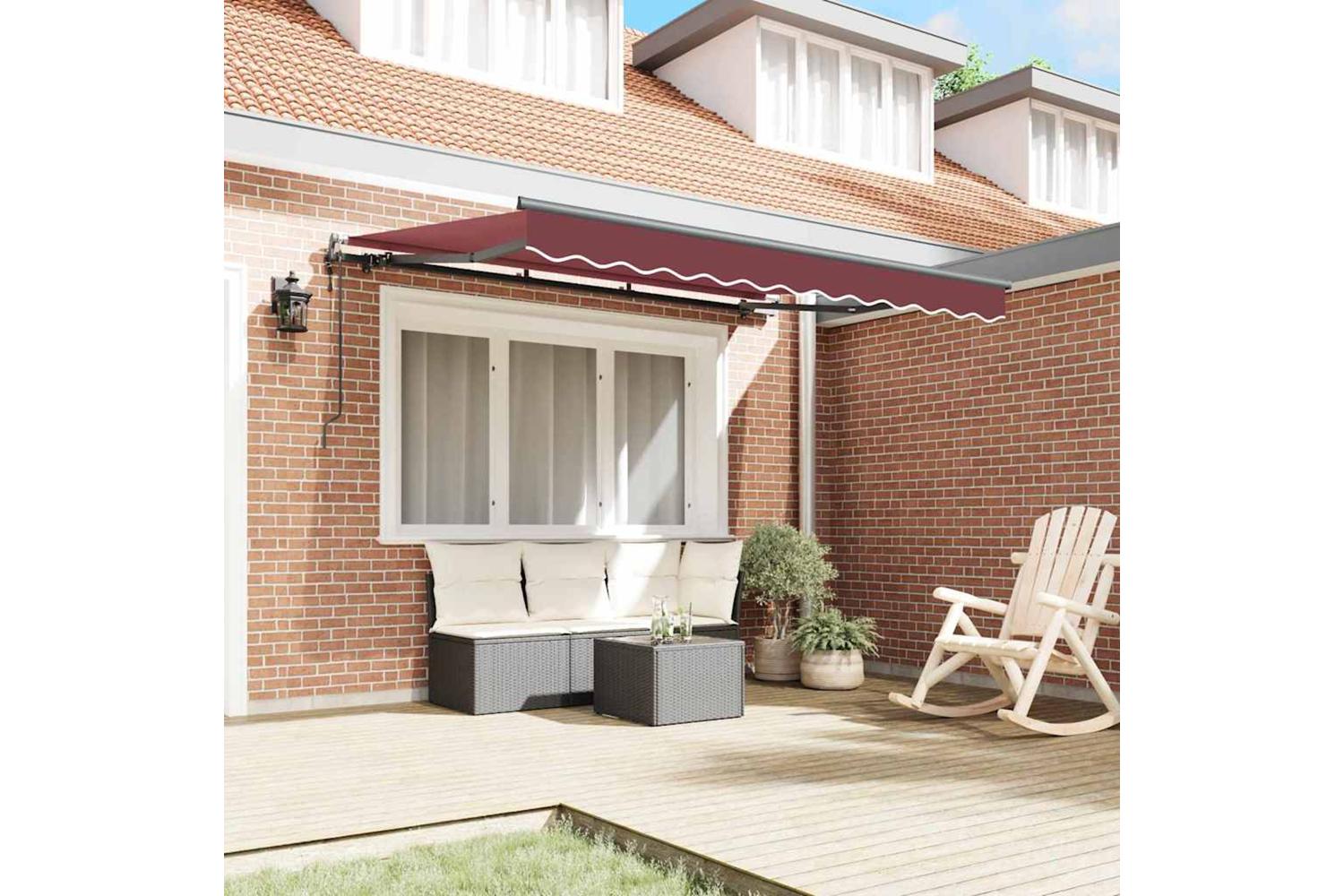 Vidaxl Retractable Awning Burgundy 350 X 200 Cm-3