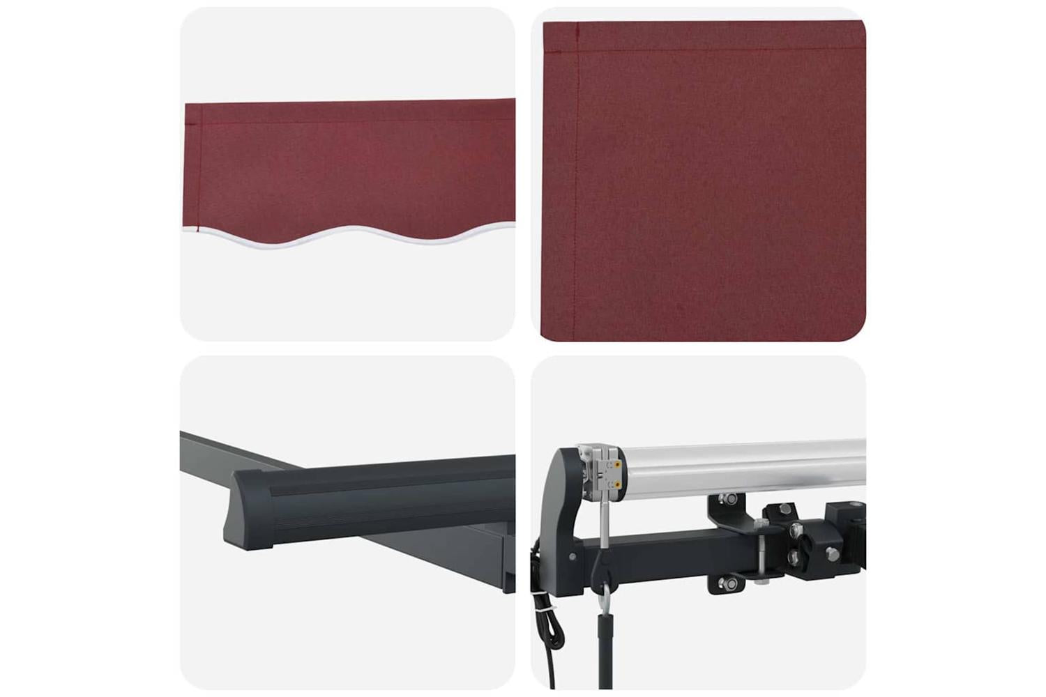 Vidaxl Retractable Awning Burgundy 350 X 200 Cm-8