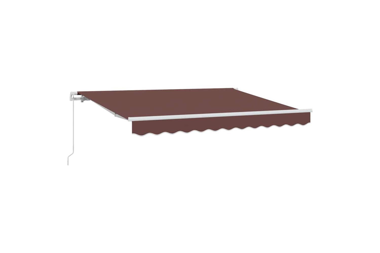 Vidaxl Retractable Awning Brown 350 X 200 Cm Polyester And Aluminium-2