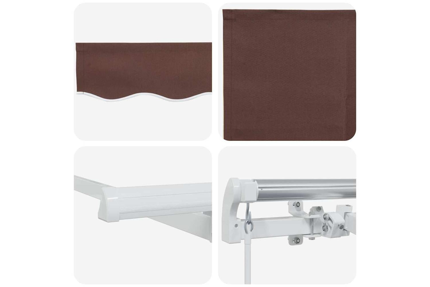 Vidaxl Retractable Awning Brown 350 X 200 Cm Polyester And Aluminium-8