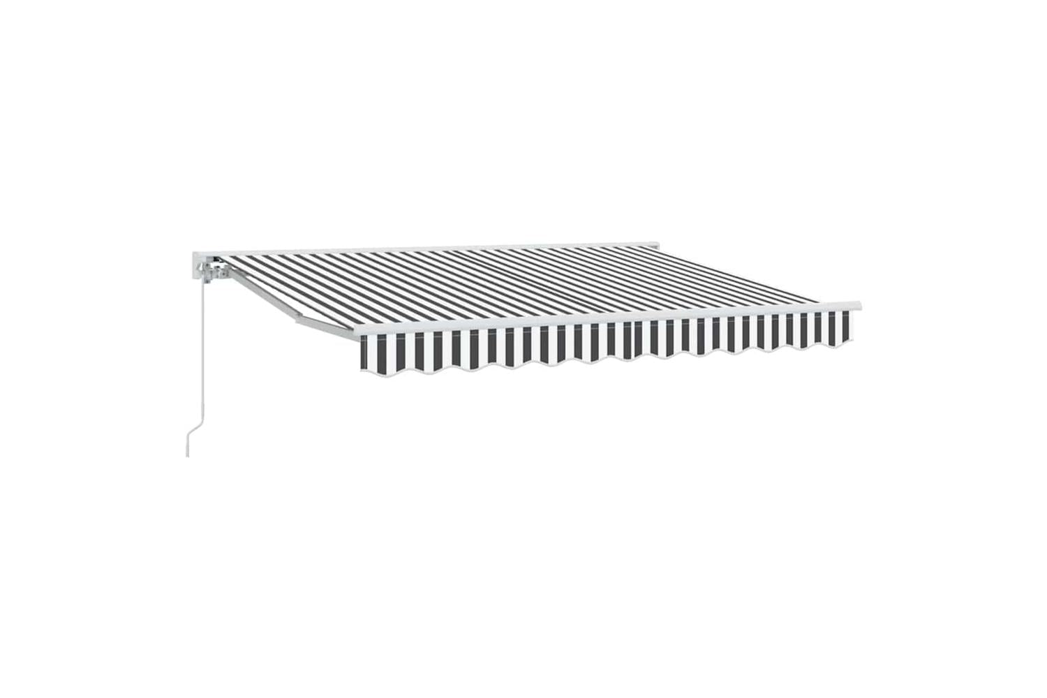 Vidaxl Retractable Awning Anthracite And White 350x200 Cm Fabric-2