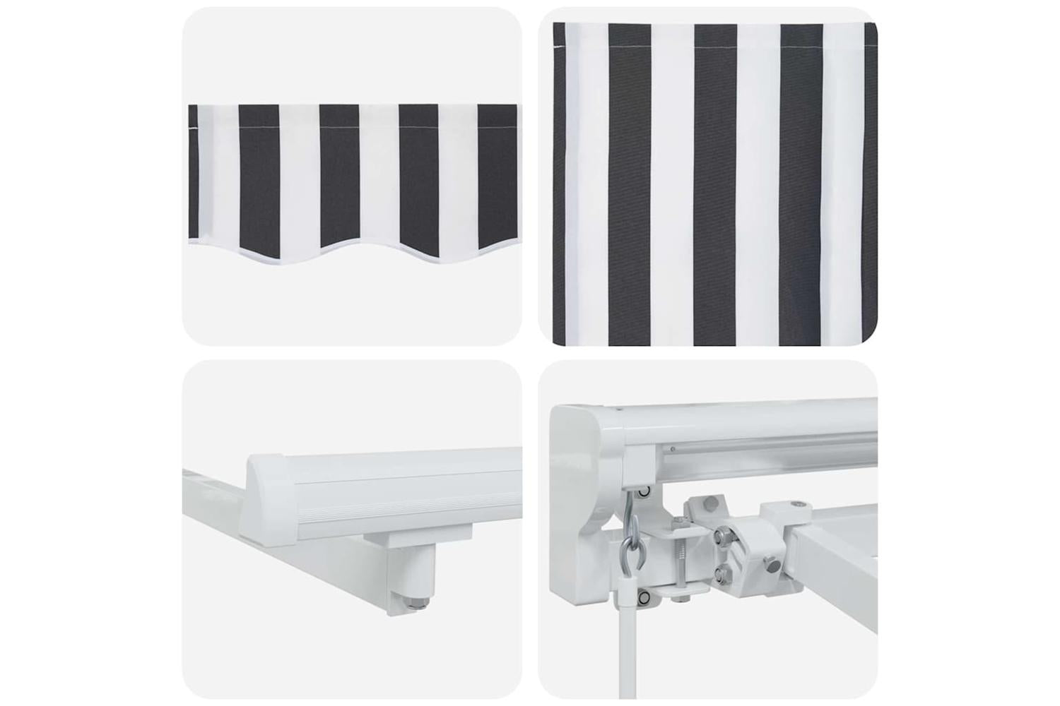 Vidaxl Retractable Awning Anthracite And White 350x200 Cm Fabric-8