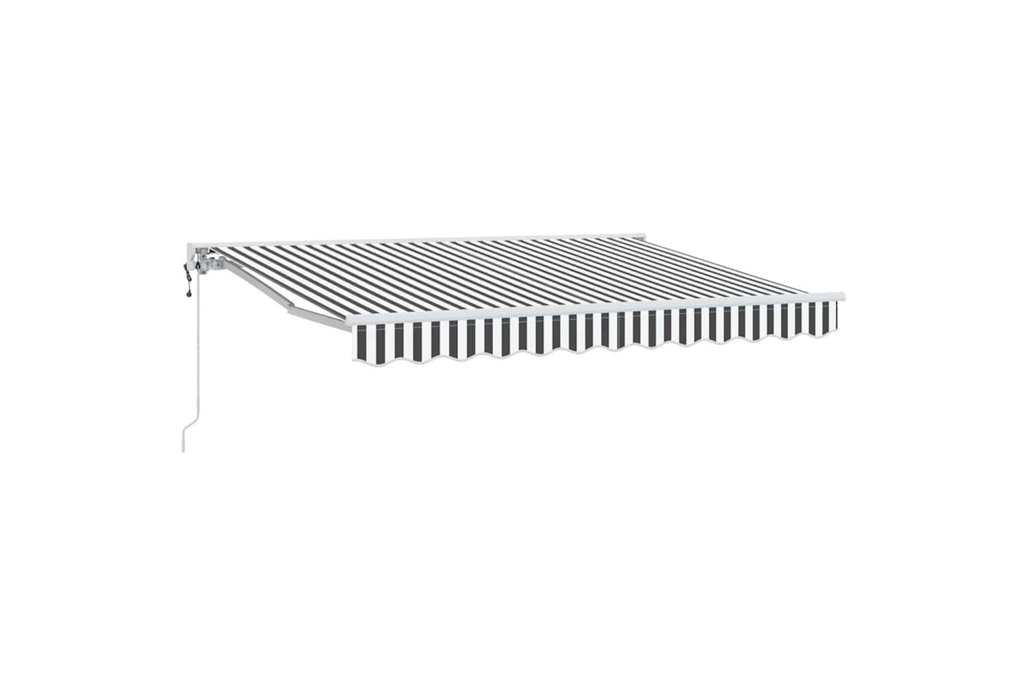 Vidaxl Retractable Awning Anthracite And White 350x200 Cm Fabric-2