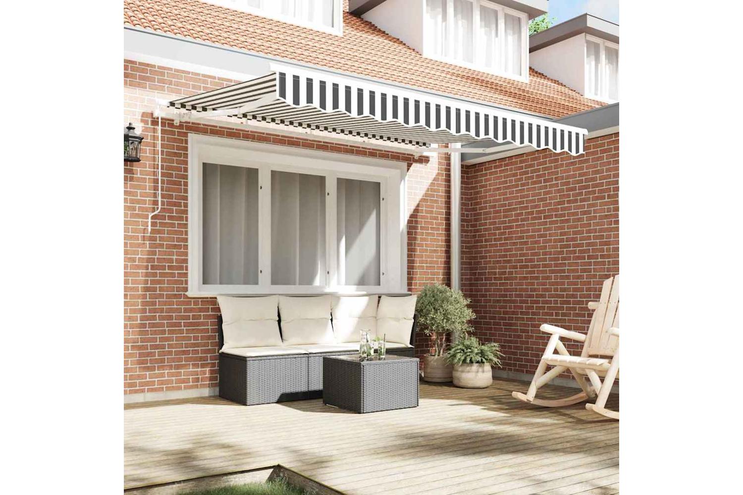 Vidaxl Retractable Awning Anthracite And White 350 X 200 Cm-3