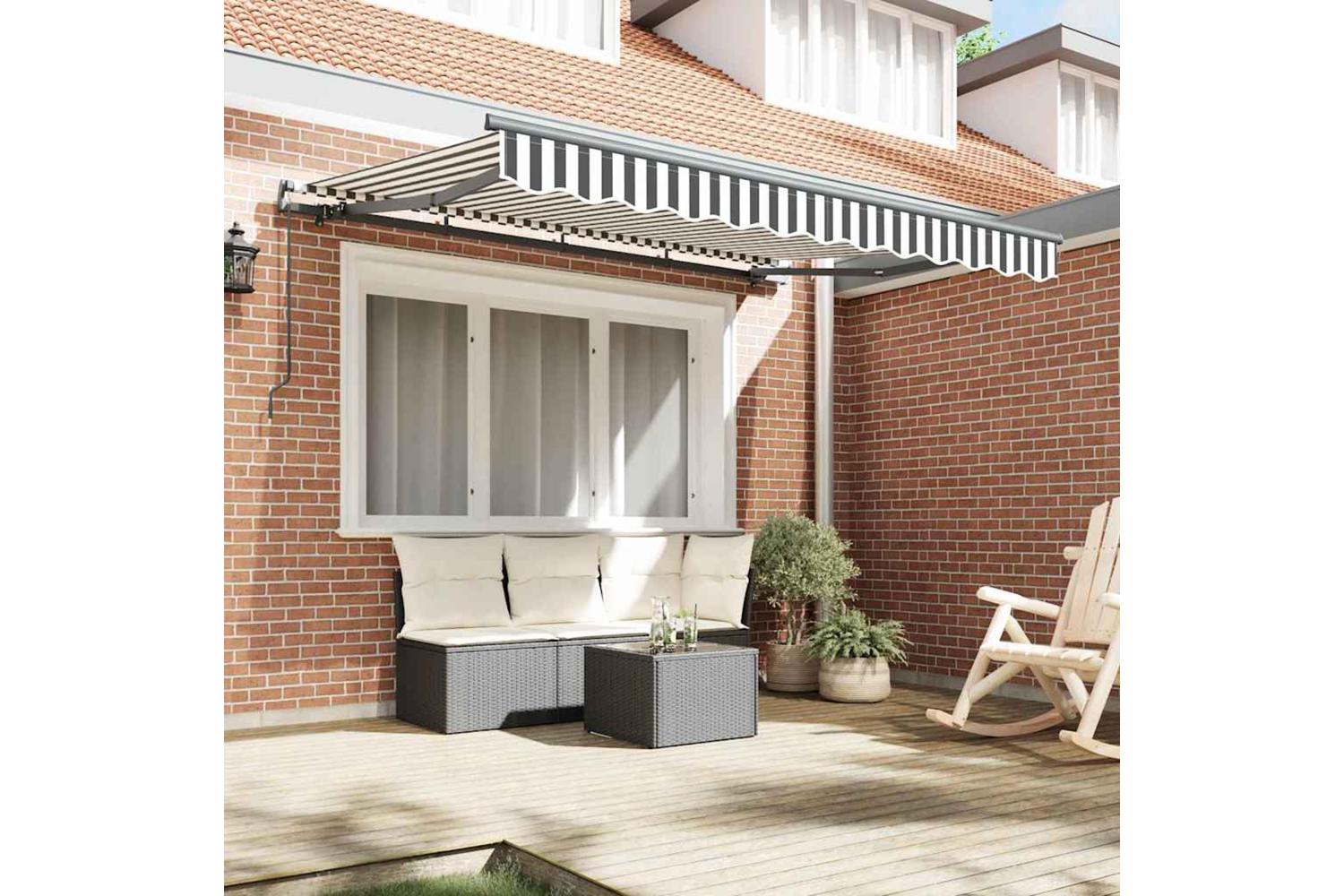 Vidaxl Retractable Awning Anthracite And White 350 X 200 Cm-3