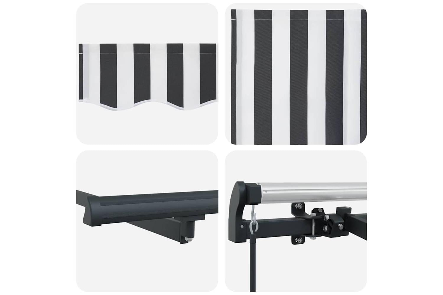 Vidaxl Retractable Awning Anthracite And White 350 X 200 Cm-8