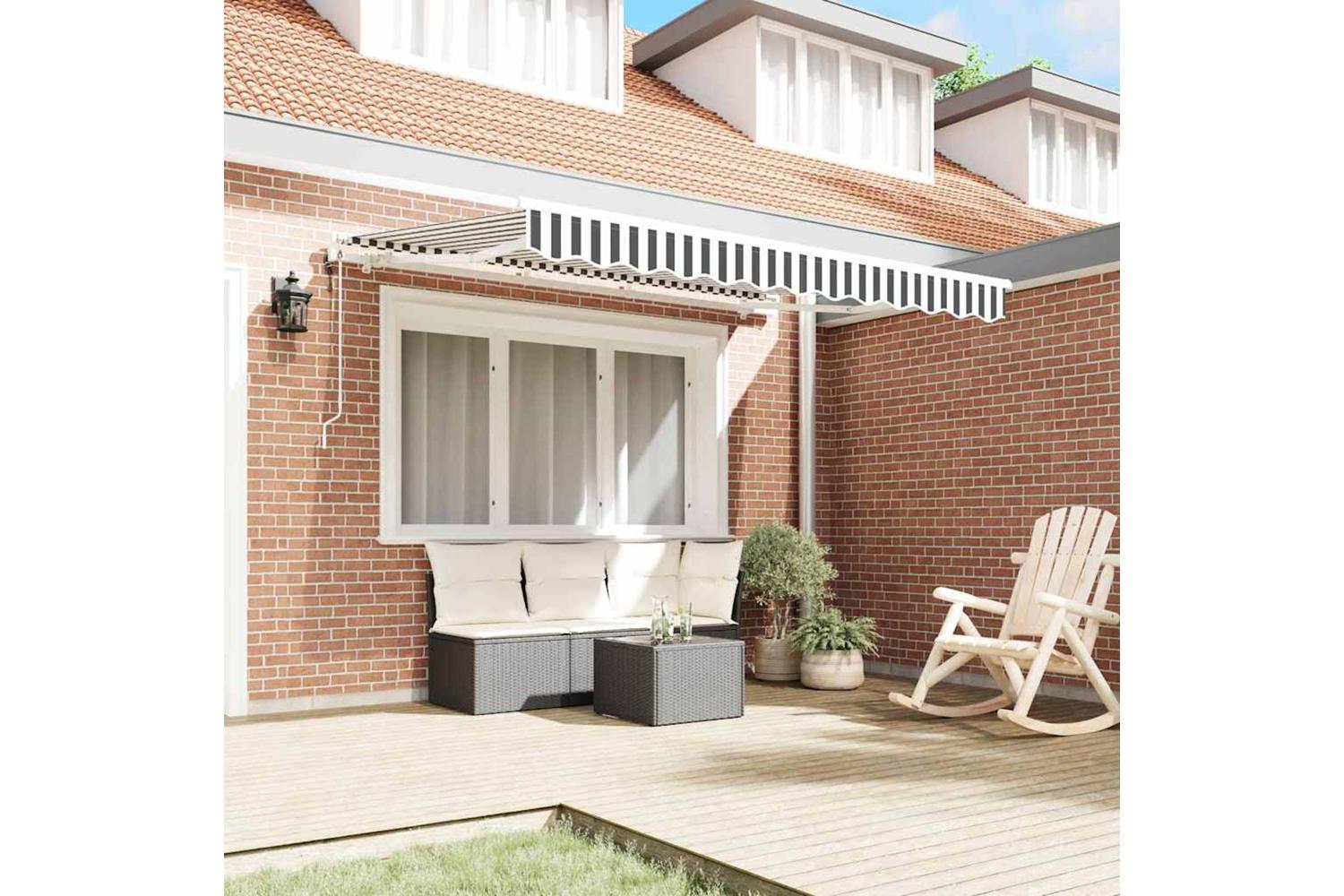 Vidaxl Retractable Awning Anthracite And White 350 X 200 Cm-3