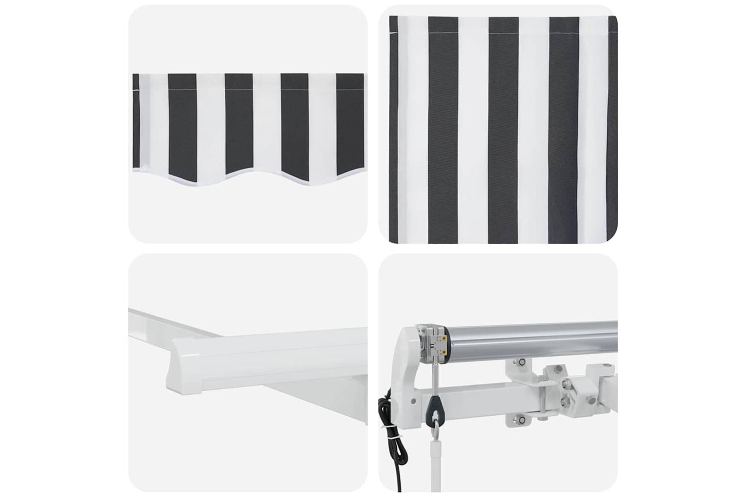 Vidaxl Retractable Awning Anthracite And White 350 X 200 Cm-8