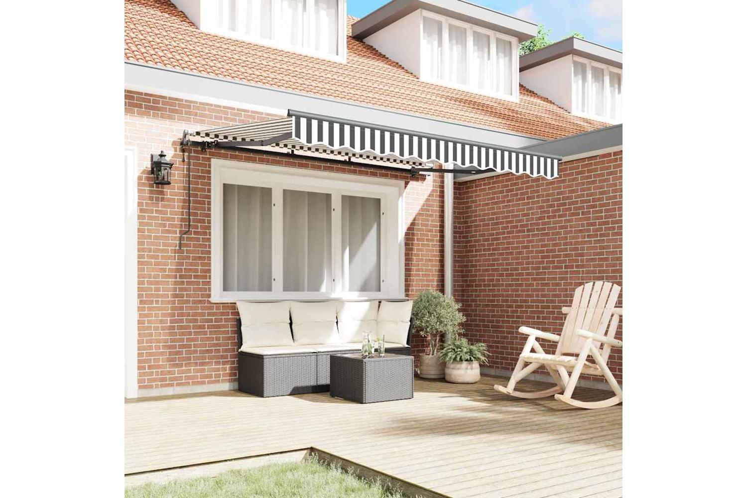 Vidaxl Retractable Awning Anthracite And White 350 X 200 Cm-3