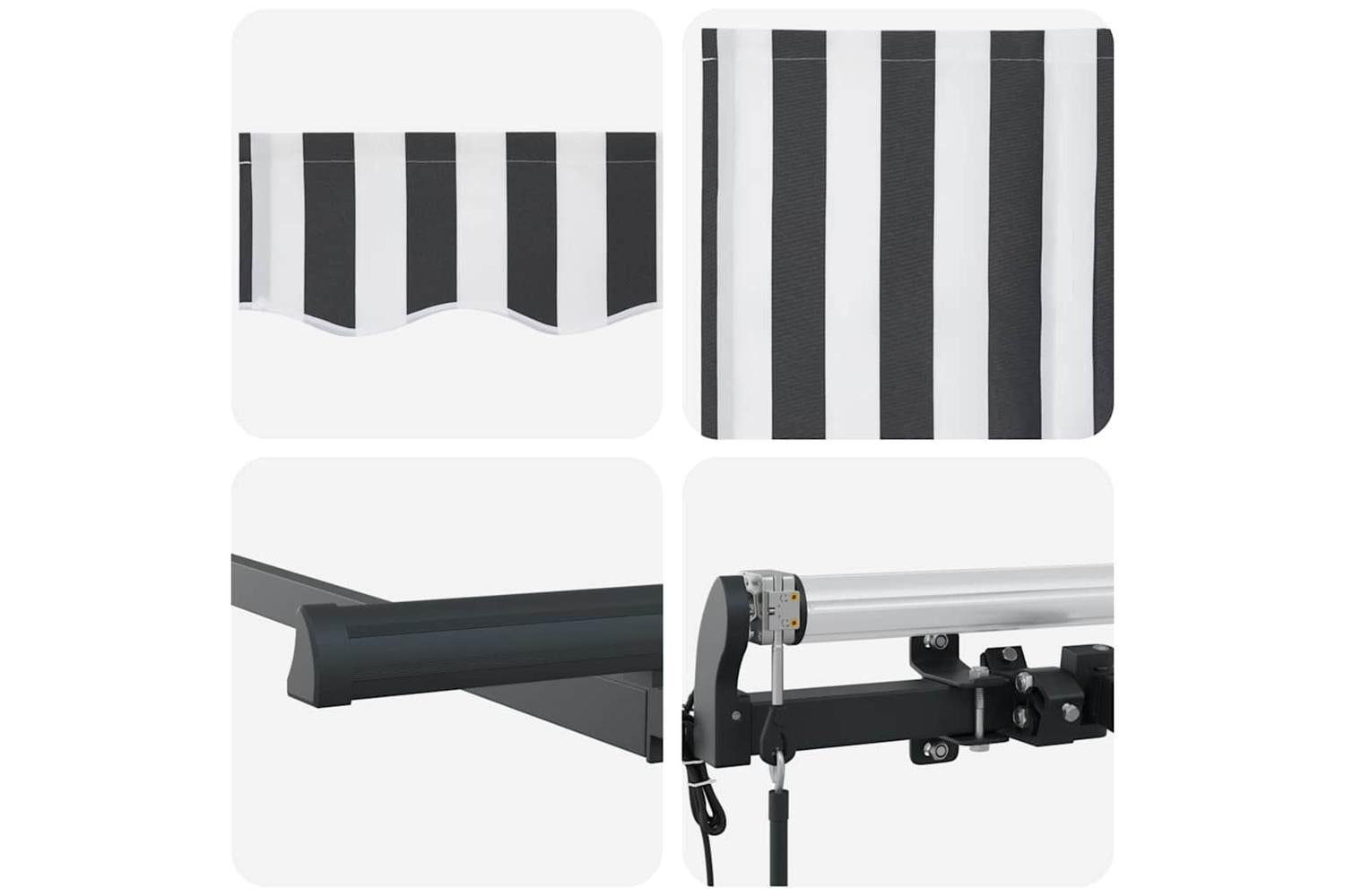 Vidaxl Retractable Awning Anthracite And White 350 X 200 Cm-8