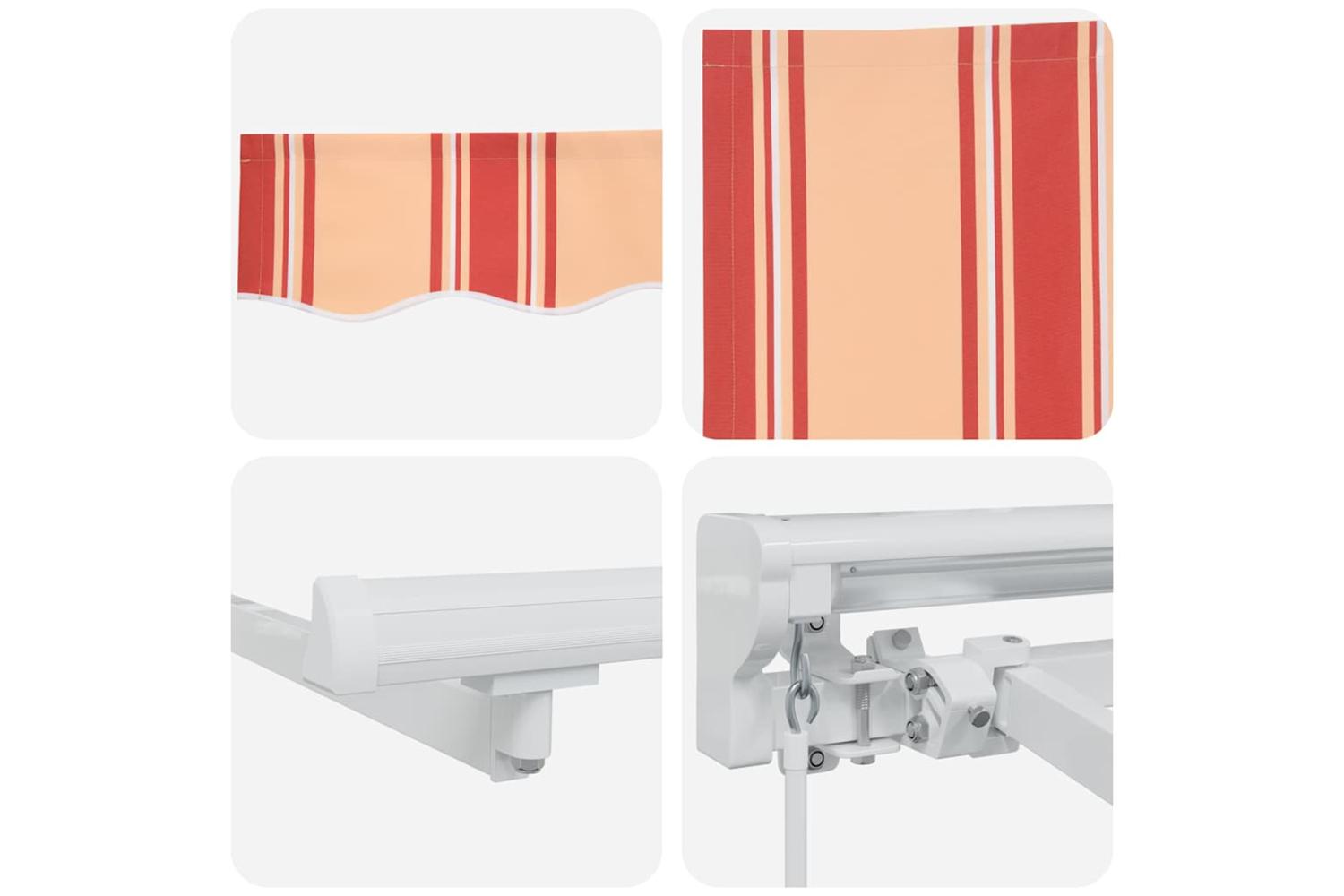 Vidaxl Retractable Awning Manual Multicolour Stripe 350x200 Cm Fabric-8