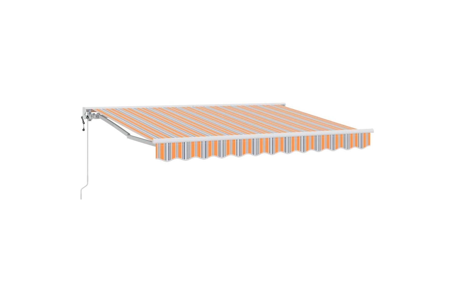 Vidaxl Retractable Awning Multicolour Stripe 350x200 Cm Fabric-2