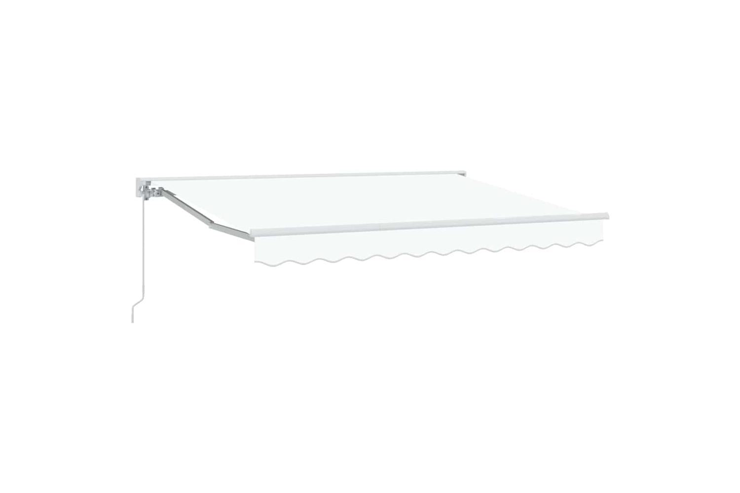 Vidaxl Retractable Awning Manual White 350x200 Cm Fabric-2