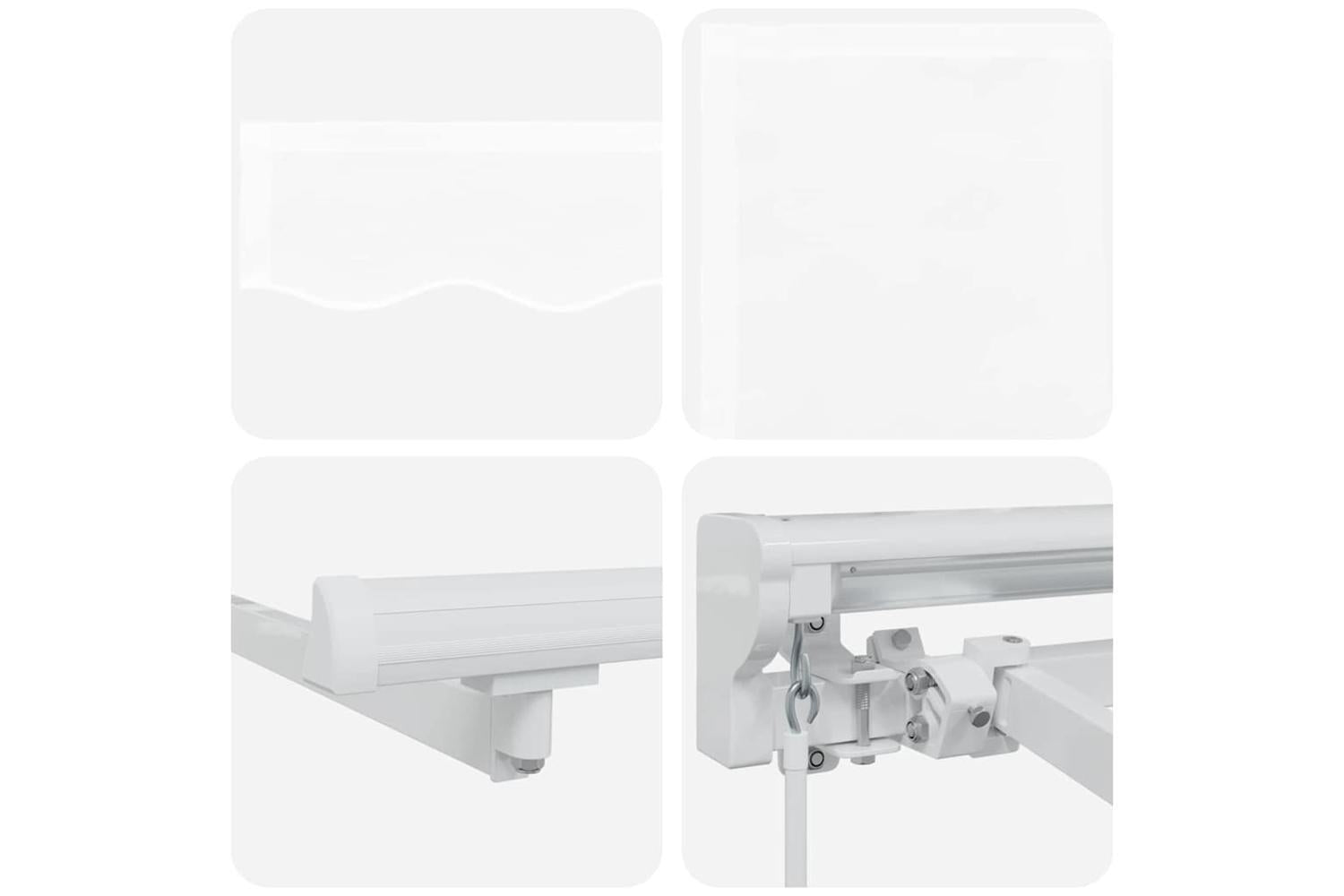Vidaxl Retractable Awning Manual White 350x200 Cm Fabric-8