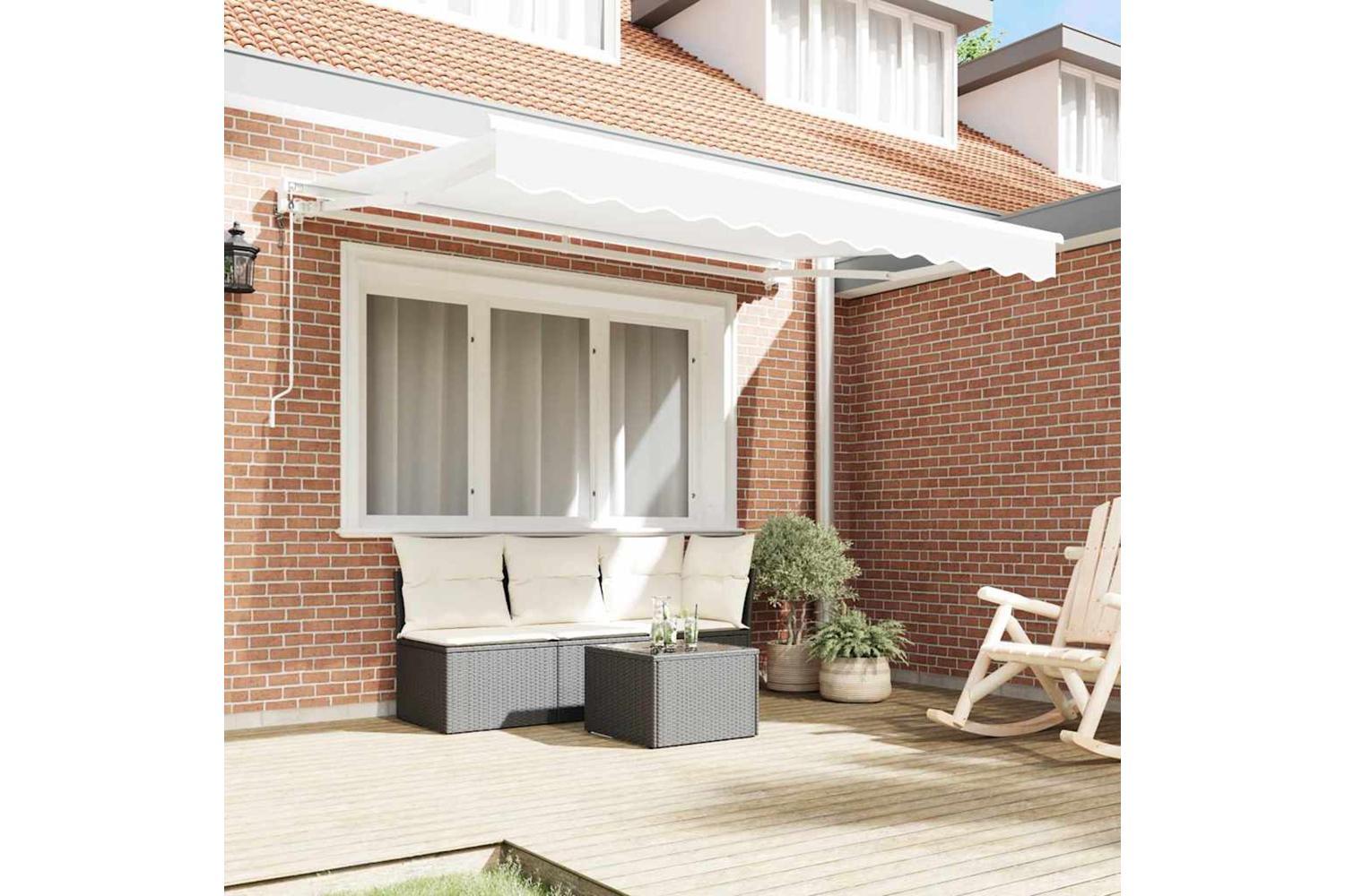 Vidaxl Retractable Awning White 350x200 Cm Fabric-3