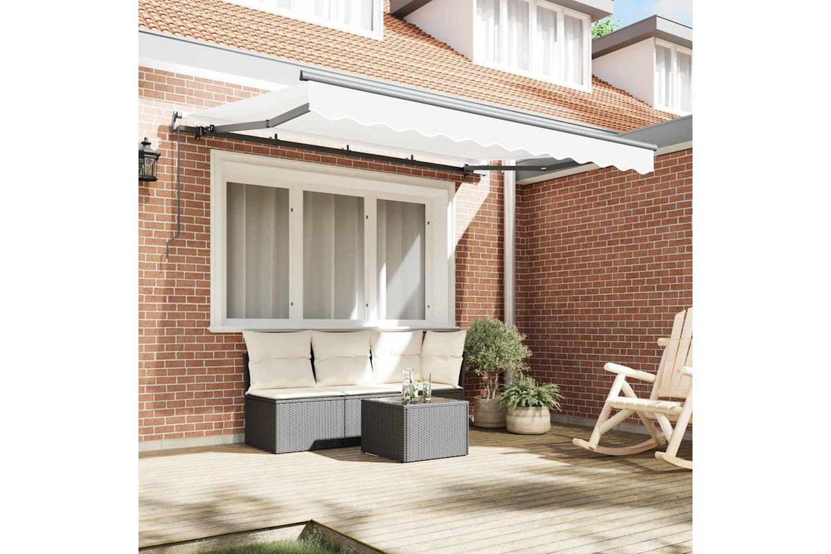 Vidaxl Retractable Awning White 350 X 200 Cm Polyester And Aluminium-3