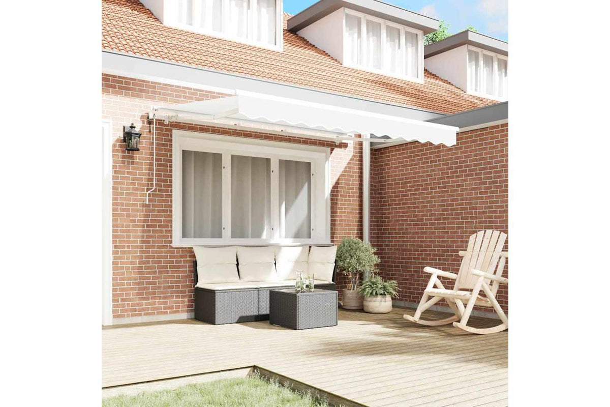 Vidaxl Retractable Awning White 350 X 200 Cm Polyester And Aluminium-3