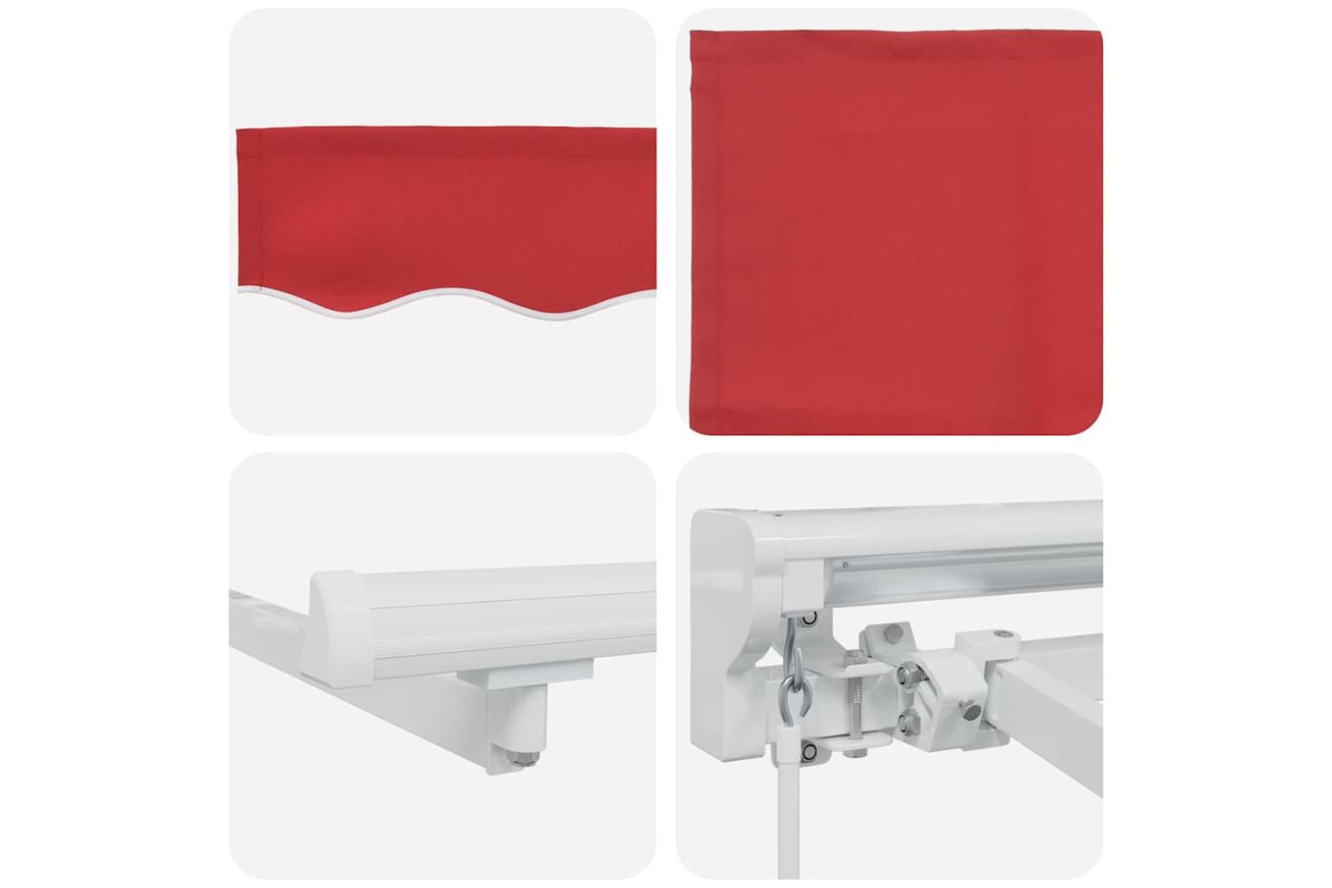 Vidaxl Retractable Awning Manual Red 350x200 Cm Fabric-8