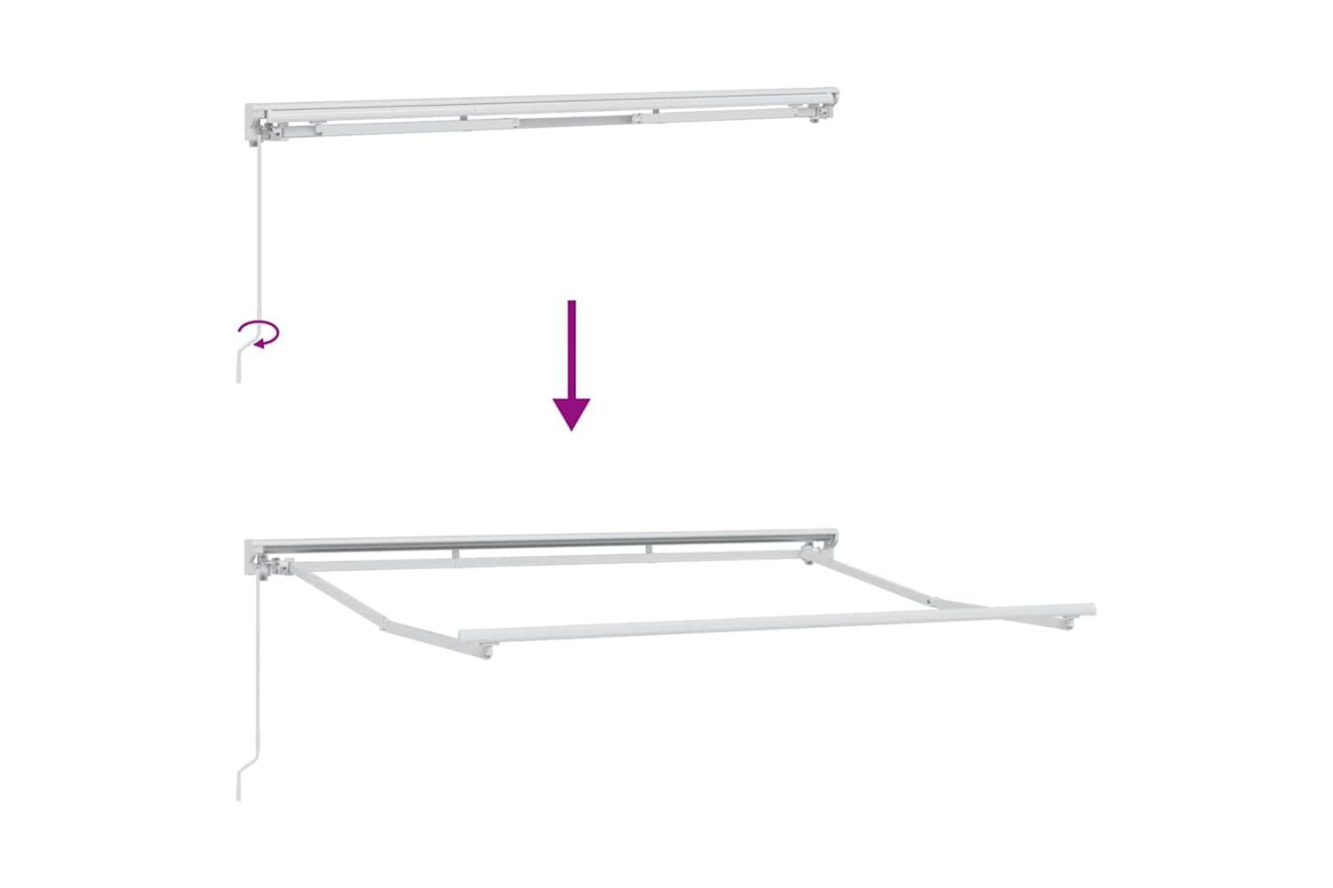 Vidaxl Retractable Awning Manual Red 350x200 Cm Fabric-9