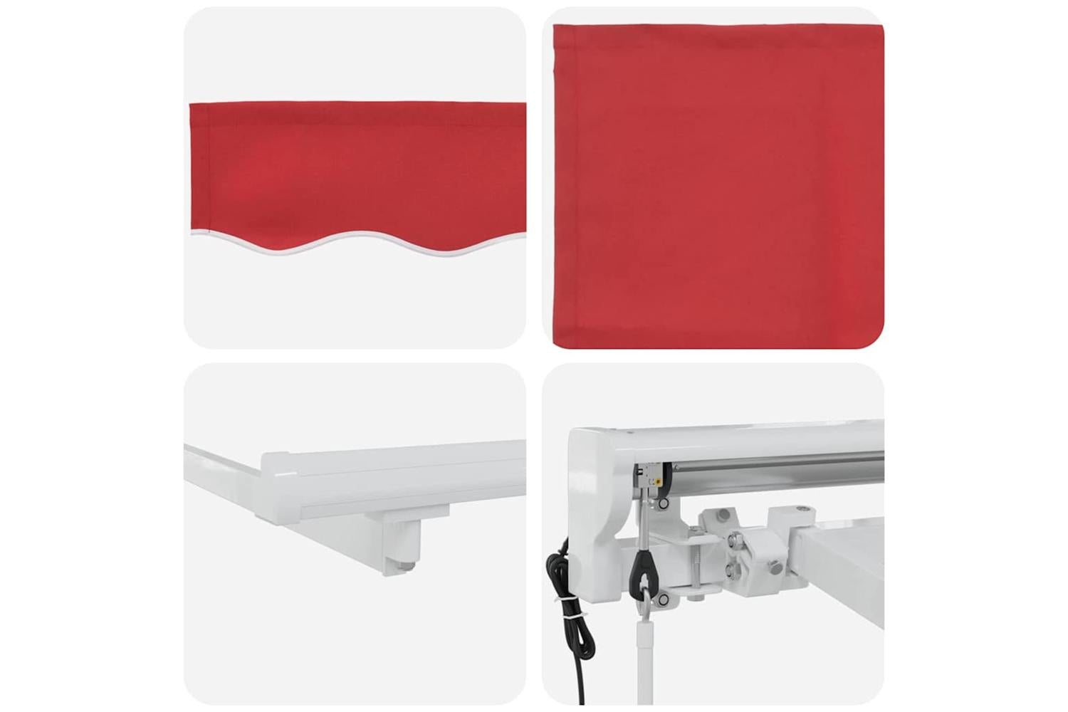 Vidaxl Retractable Awning Red 350x200 Cm Fabric-8
