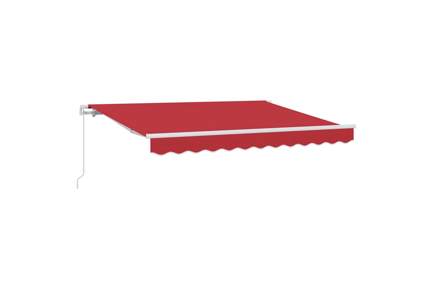 Vidaxl Retractable Awning Red 350 X 200 Cm Polyester And Aluminium-2