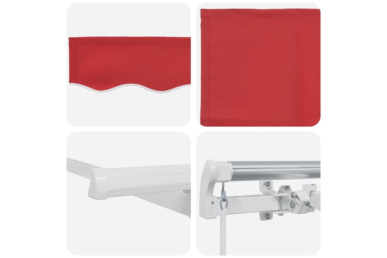 Vidaxl Retractable Awning Red 350 X 200 Cm Polyester And Aluminium-8