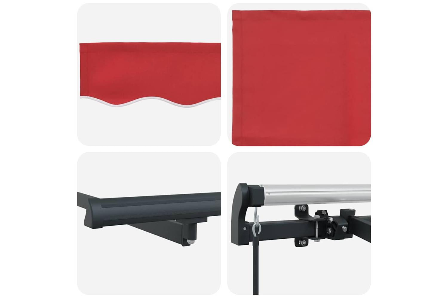 Vidaxl Retractable Awning Red 350 X 200 Cm Polyester And Aluminium-8