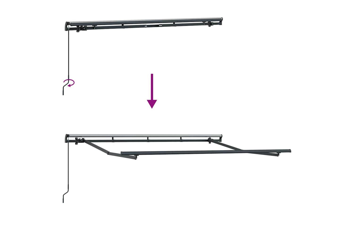 Vidaxl Retractable Awning Red 350 X 200 Cm Polyester And Aluminium-9