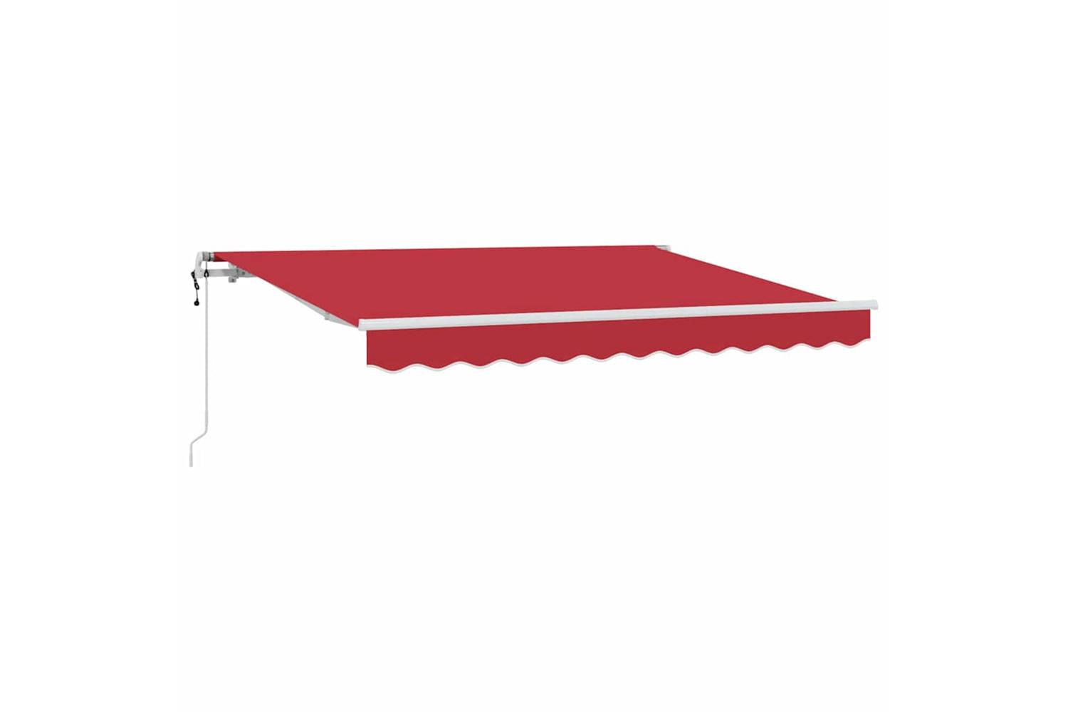 Vidaxl Retractable Awning Red 350 X 200 Cm Polyester And Aluminium-2
