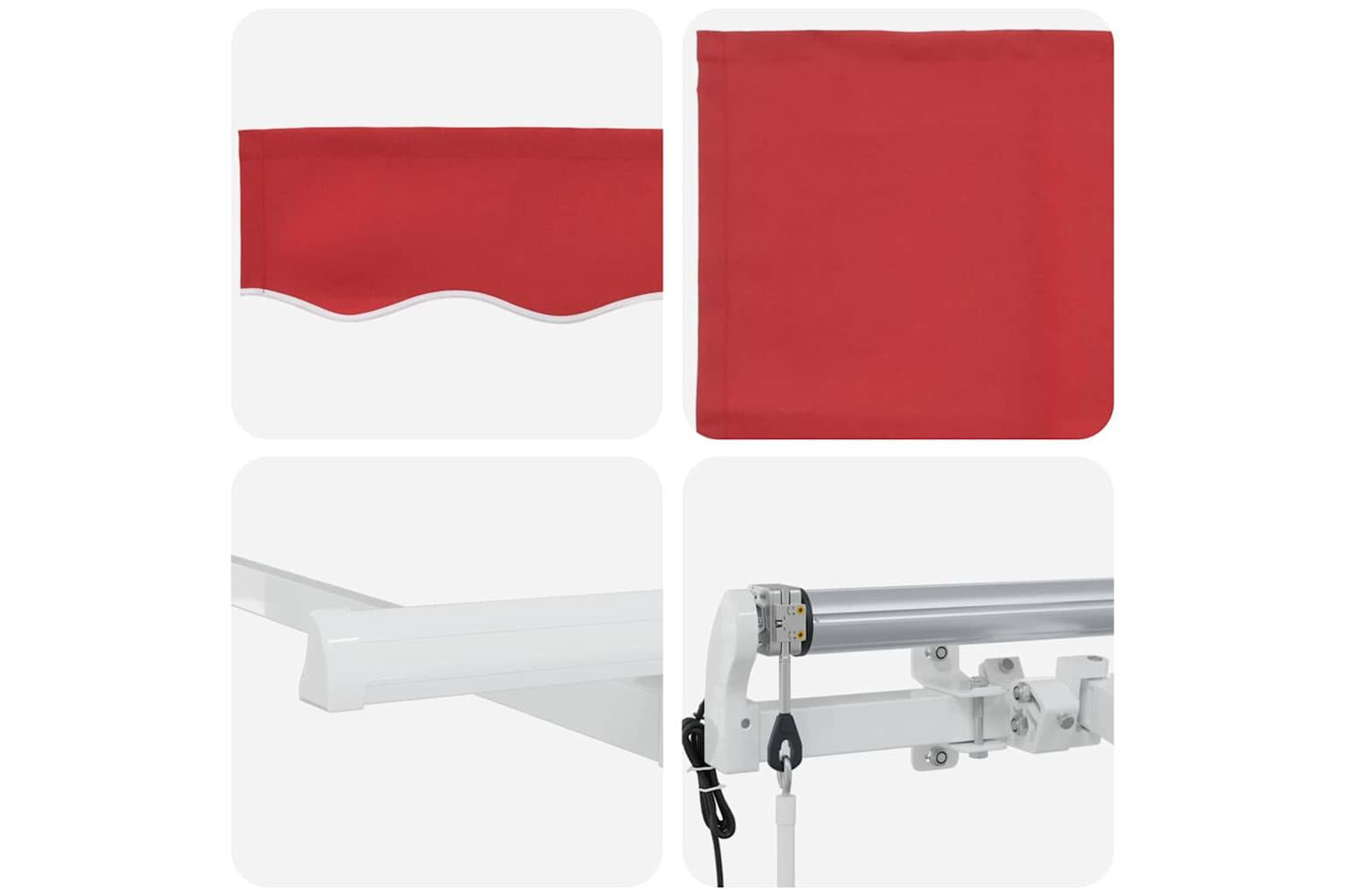 Vidaxl Retractable Awning Red 350 X 200 Cm Polyester And Aluminium-8